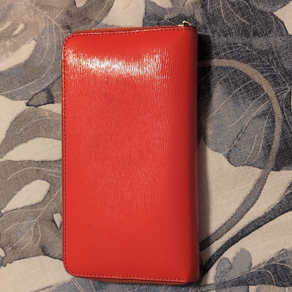 Tory Burch Shiny Orange Wallet - Picture 2 of 8